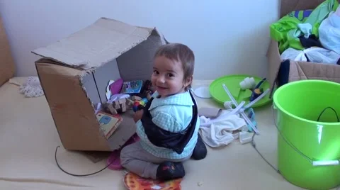 Hellion angel smiling in mess, Crystal child Stock Footage 48963257