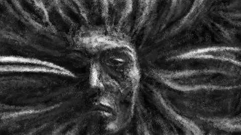Hellish eye of demon. Horror fantasy genre. Stock Illustration
