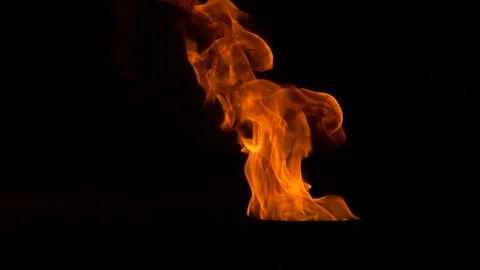 Hellish flame in a pan burns in hell Stock Footage 96683800