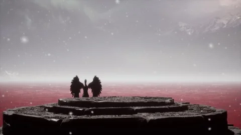 Hellish Platform, Surreal World Stock Footage 317465183