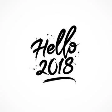Hello 2018. Elements for design. Stock Illustration