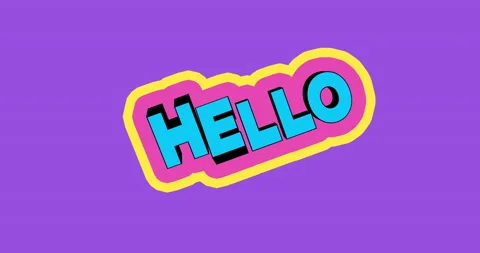 Hello 3d animated text. Word hello in 3d text. Design text element for game Stock Footage 233223290