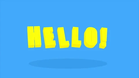 Hello 3D Flat Text Wiggle Stock Footage 219558613