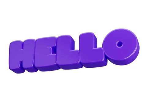 Hello 3d render text phrase inscription 스톡 일러스트