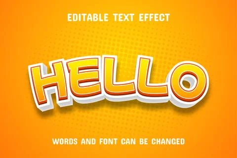 Hello 3d text effect Stock Illustration