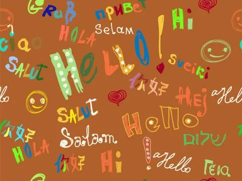 Hello And Hi Background Illustrazione stock