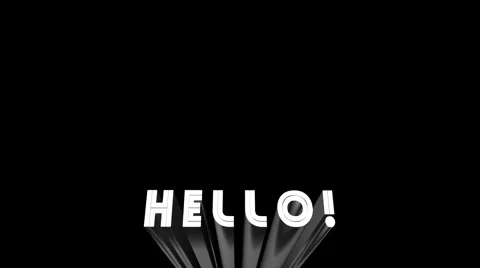 HELLO! animation phrase  and alpha cannel Video stock 907637