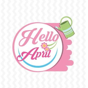 Hello april design Ilustração Stock
