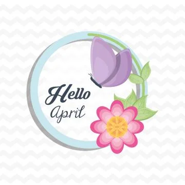 Hello april design Ilustração Stock
