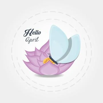 Hello april design Ilustração Stock