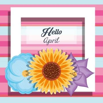 Hello april design Ilustração Stock