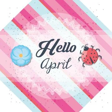 Hello april design Ilustração Stock