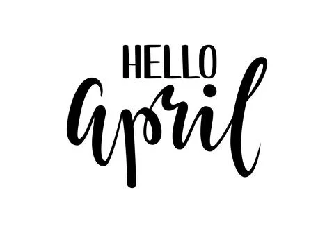 Hello april. Hand drawn calligraphy and brush pen lettering. Stock Illustration