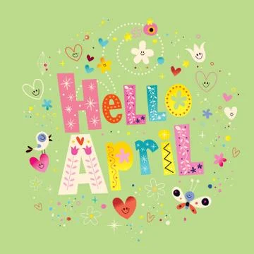 Hello April Stock Illustration