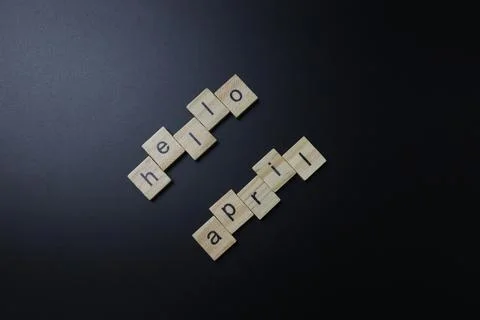 Hello April Letters Stock Photos