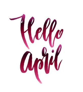 Hello april quote. Stock Illustration