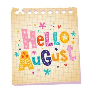 Hello August Illustrazione stock