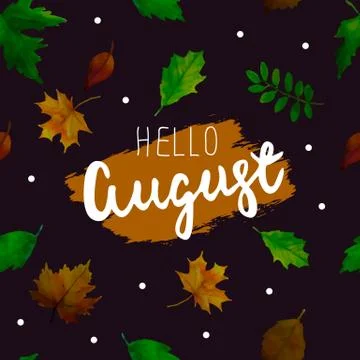Hello August. Vector  seamless pattern. Stock Illustration