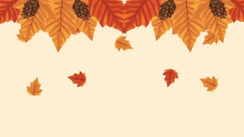 Hello autumn animation with leafs pattern Stock Footage 138975793
