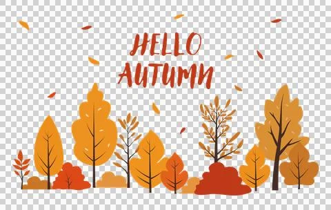 Hello, Autumn. Autumn horizontal background Stock Illustration