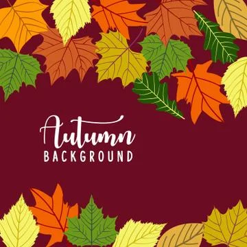 Hello autumn background with fall leaves. Nature autumnal vector concept. Ora Stock Illustration