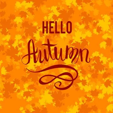 Hello autumn background Illustrazione stock