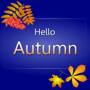 Hello autumn blue Stock Illustration