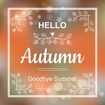 Hello Autumn card design Stock Illustration