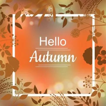 Hello Autumn card design Stock Illustration