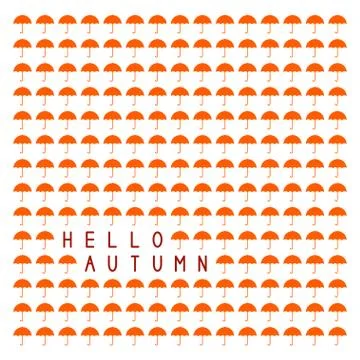 Hello autumn card Stock Illustration