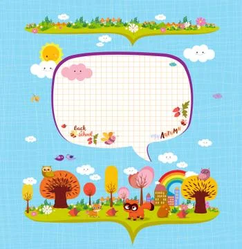 Hello autumn. Design elements for notebook. bubble note paper 스톡 일러스트