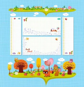 Hello autumn. Design elements for notebook. note papers Stock Illustration