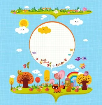 Hello autumn. Design elements for notebook. note papers Stock Illustration