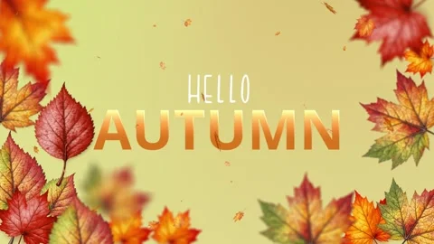Hello Autumn with Falling Maple Leaves 스톡 동영상 340114175