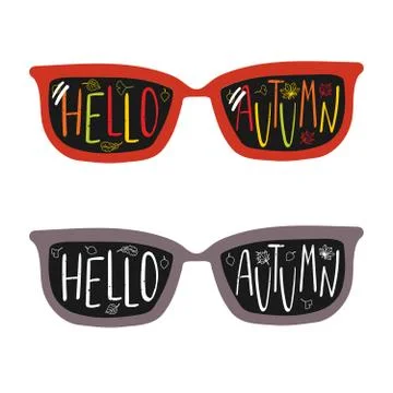 Hello Autumn glasses Illustrazione stock
