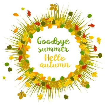 Hello autumn. Goodbye summer Illustrazione stock