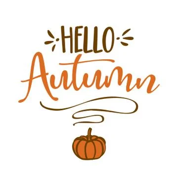 Hello Autumn - Hand drawn vector illustration Stock Illustration