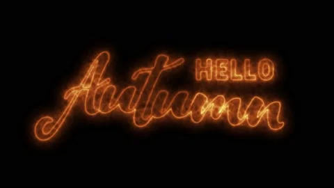 Hello Autumn, handwritten text Stock Footage 159326121