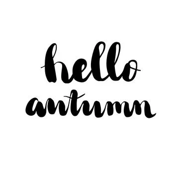 Hello autumn lettering Illustrazione stock