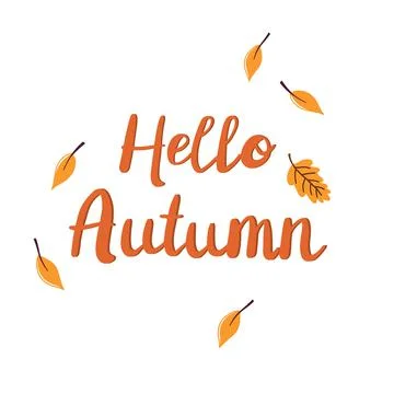 Hello autumn phrase Stock Illustration