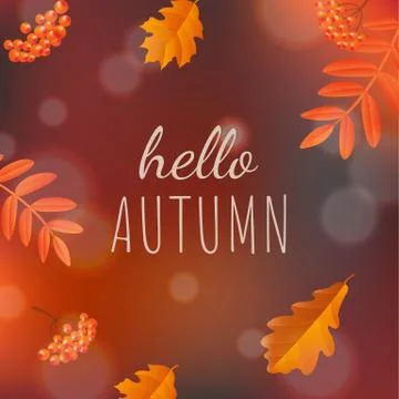 Hello Autumn Poster Stock Illustration