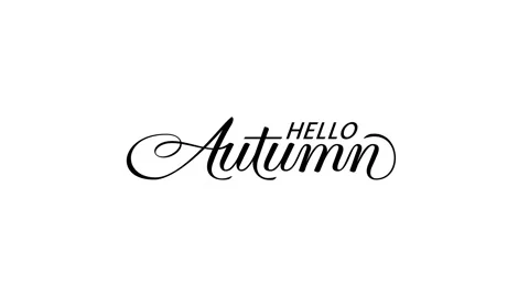 Hello autumn text animation black and white 動画素材 344025841