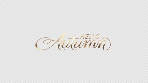 Hello autumn text animation gold 動画素材 344025757