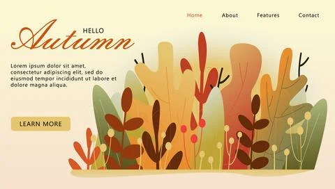 Hello Autumn vector banner design. Happy Thanksgiving. Typography design for  Stock Illustration