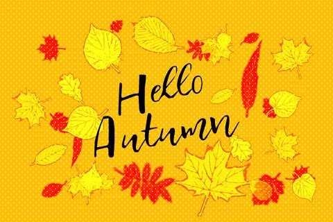 Hello Autumn. Vector banner Stock Illustration