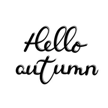 Hello autumn vector illustration. Vector illustration of hello autumn text fo Stock-Illustration