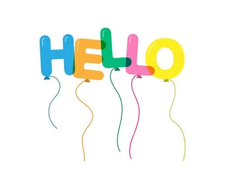 Hello. Balloons in the form of letters. Stock Illustration