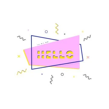 Hello banner. Sliced text effect. Vector illustration. Stock Illustration