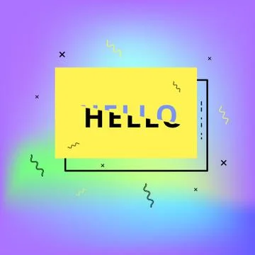 Hello banner. Sliced text effect. Vector illustration. Stock Illustration