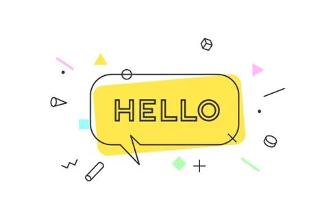 Hello. Banner, speech bubble Stock Illustration